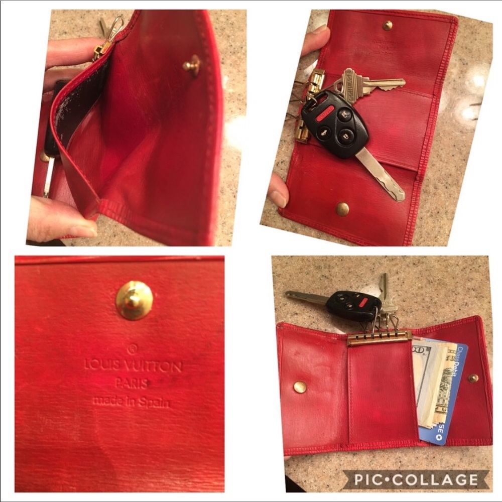 Red Epi LV Leather Key Holder - Picture 2 of 8